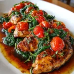 Balsamic Chicken Breast with Spinach and Tomatoes – Juicy, Savory & Bursting with Bold Flavor!