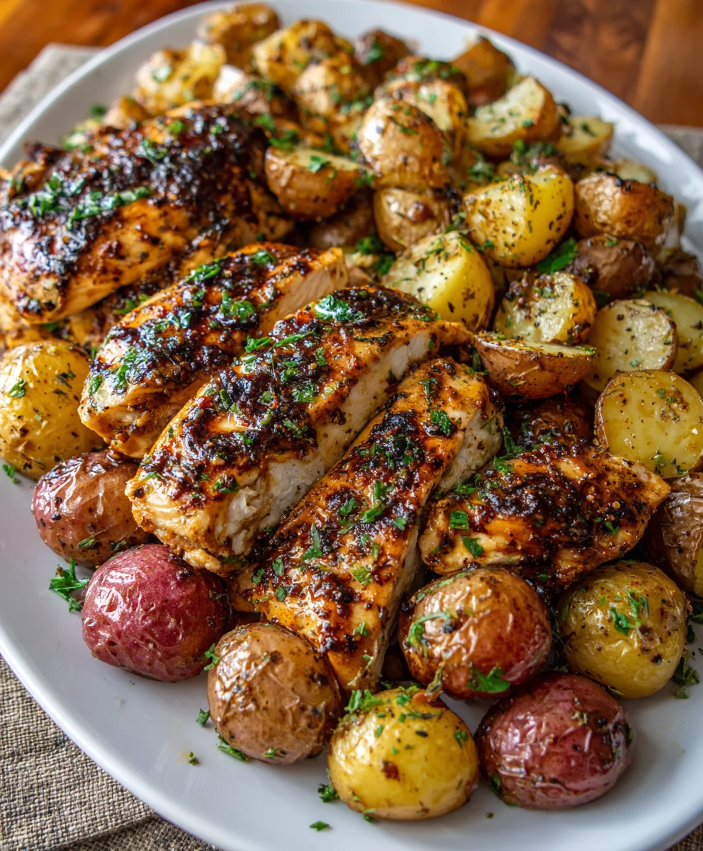 Sheet Pan Balsamic Chicken and Potatoes – Crispy, Juicy & Full of Comforting Flavor!