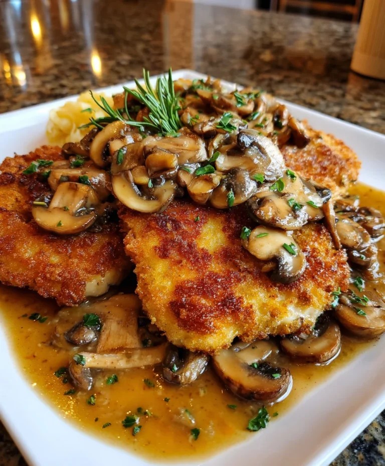 Chicken Schnitzel with Mushroom Gravy – Crispy, Savory & Comfort-Food Classic!
