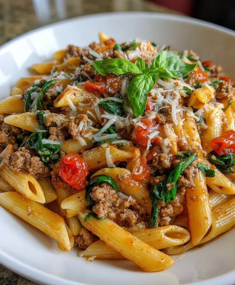 One-Pot Pasta with Ground Turkey & Spinach – Hearty, Wholesome & Weeknight-Perfect!