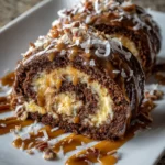 Decadent German Chocolate Coconut Pecan Roll Cake – Rich, Gooey & Show-Stopping Delicious!