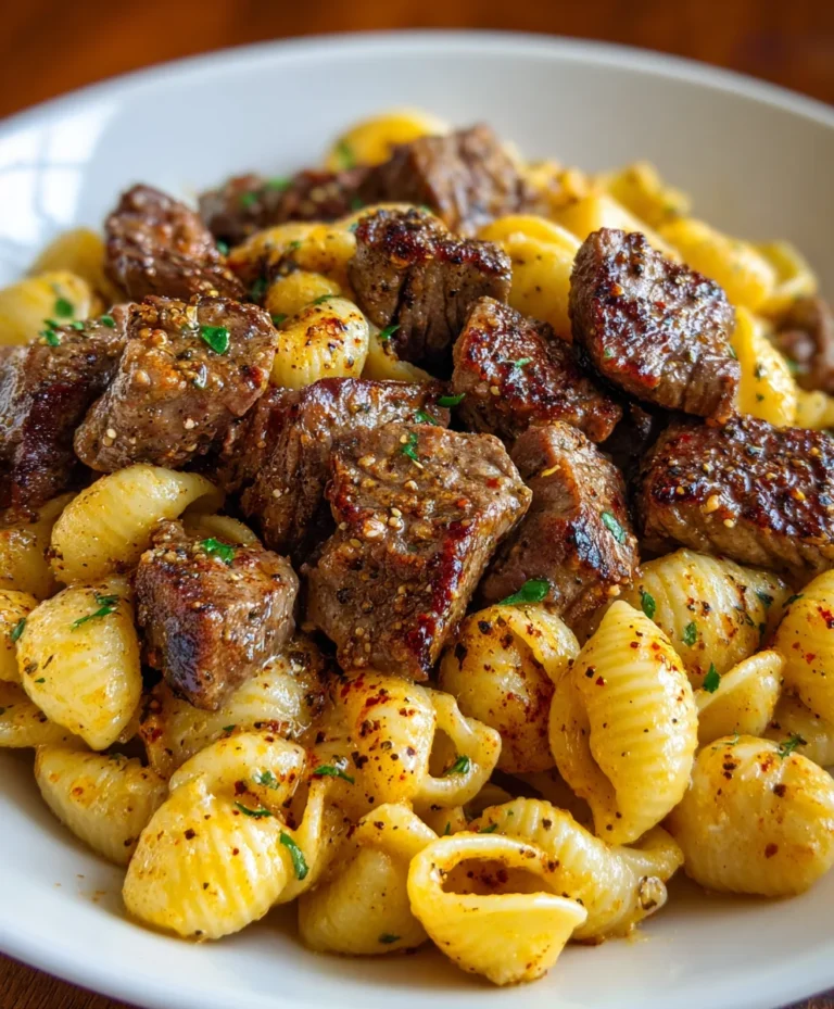 Cajun Steak Bites and Cheesy Garlic Shells Skillet – Bold, Cheesy & Skillet-Perfect!