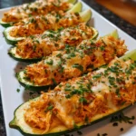 Buffalo Chicken Zucchini Boats – Spicy, Cheesy & Low-Carb Comfort!