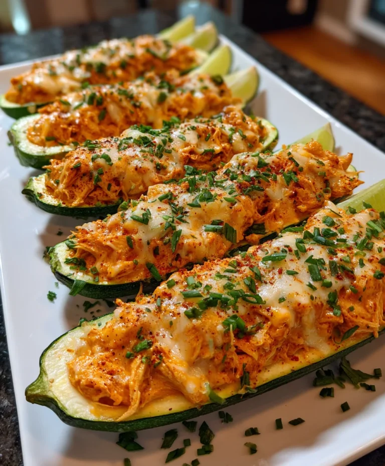 Buffalo Chicken Zucchini Boats – Spicy, Cheesy & Low-Carb Comfort!