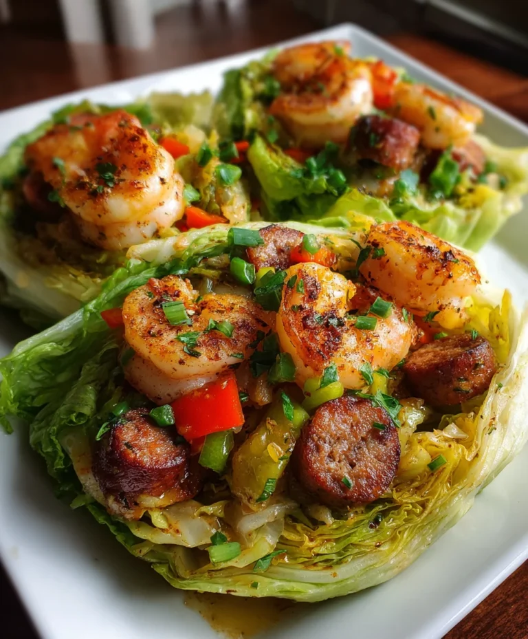 Keto Cajun Shrimp & Sausage Stuffed Cabbage – Spicy, Hearty & Low-Carb Delicious!