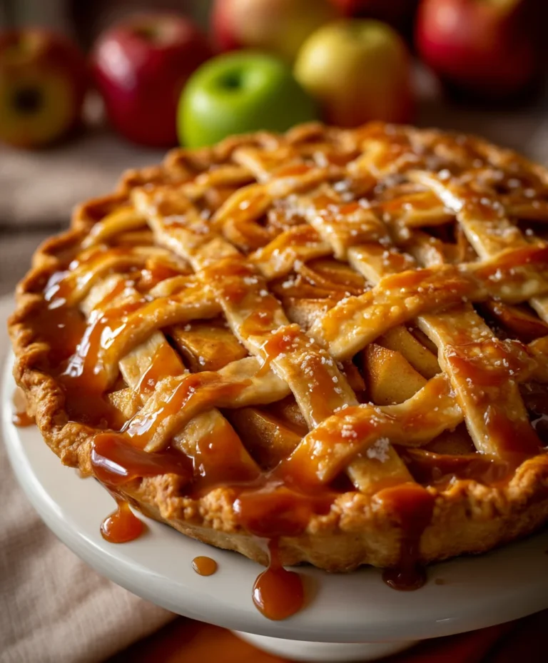 Caramel Apple Pie Dessert – Warm, Gooey & Drizzled with Irresistible Sweetness!