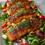 Herb-Crusted Salmon Salad – Fresh, Flavorful & Perfectly Balanced!