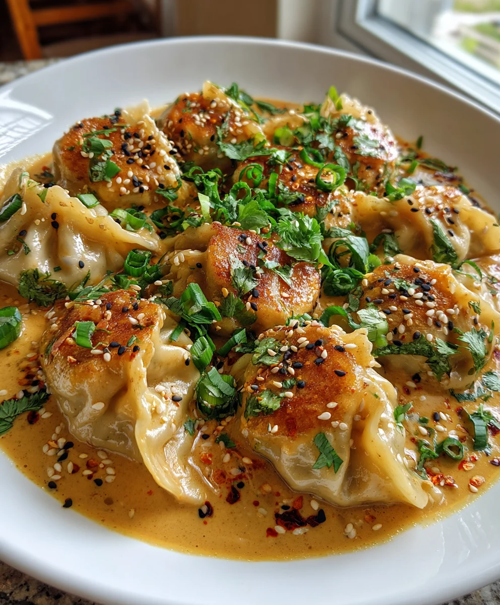 Oven-Baked Dumplings with Peanut Sauce – Crispy, Savory & Dipped in Creamy Goodness!