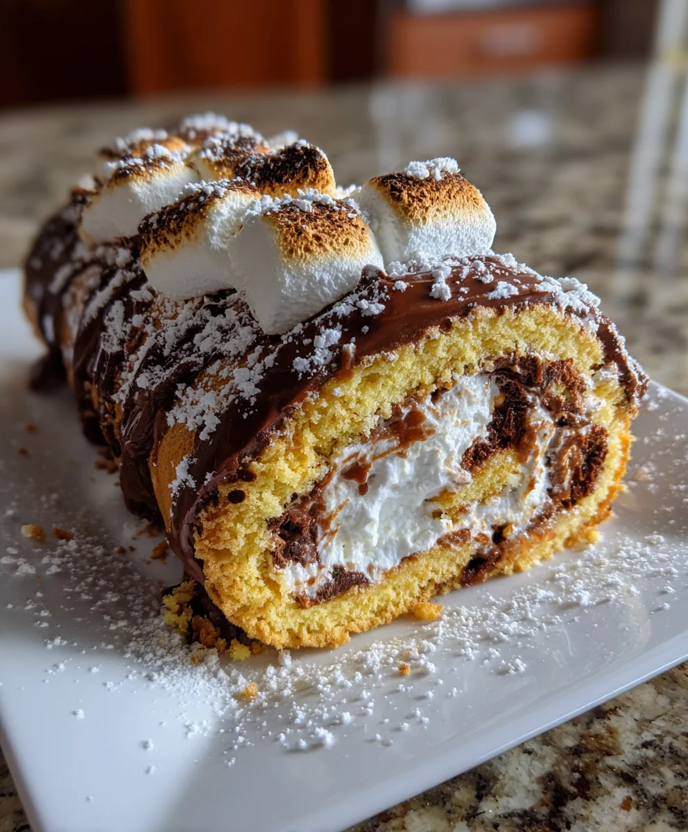 S’mores Swiss Roll – Gooey, Chocolatey & Campfire-Inspired Perfection