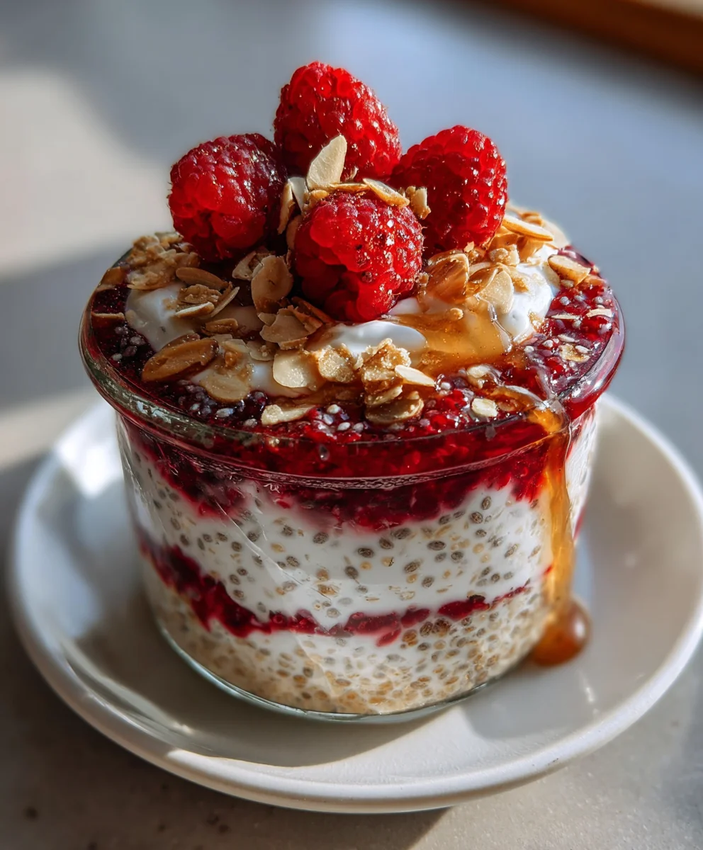 Overnight Oats with Raspberry Chia – Creamy, Fruity & Naturally Energizing
