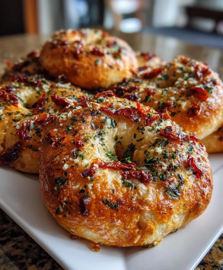 Sourdough Sun-Dried Tomato Bagels with Herbs & Cheese – Chewy, Savory & Bakery-Perfect!