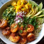 Shrimp and Avocado Bowls with Mango Salsa & Lime-Chili Sauce – Fresh, Zesty & Bursting with Tropical Flavor