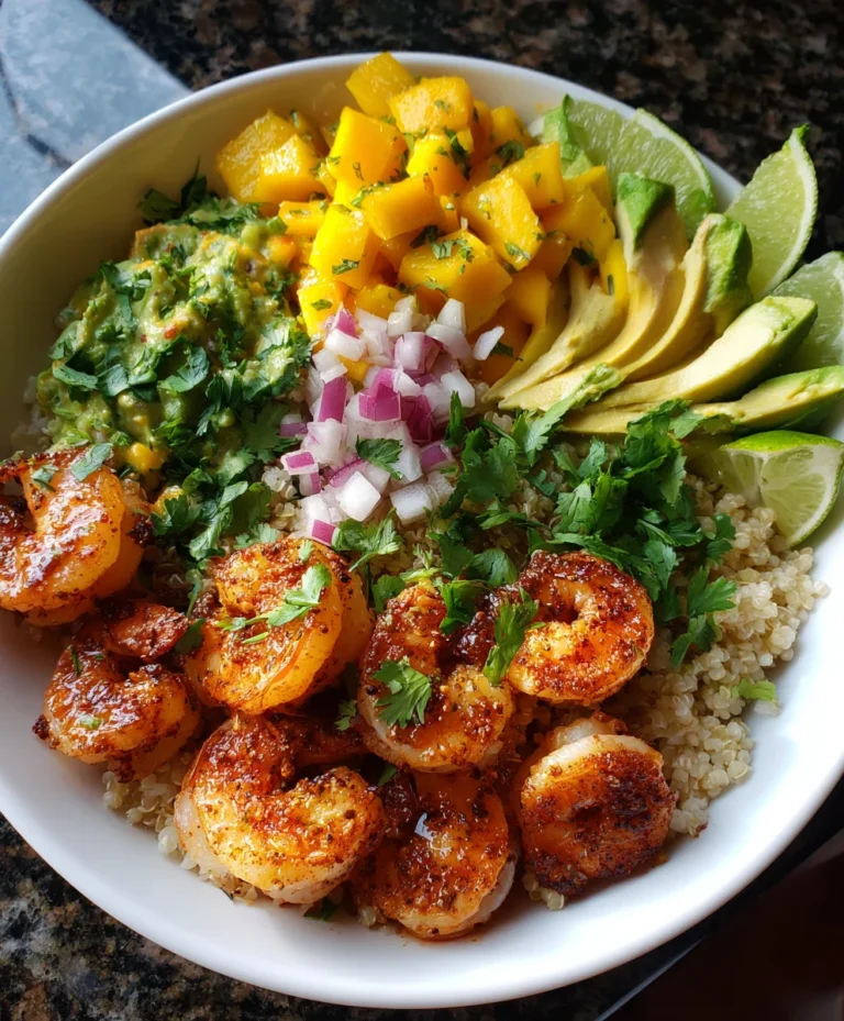 Shrimp and Avocado Bowls with Mango Salsa & Lime-Chili Sauce – Fresh, Zesty & Bursting with Tropical Flavor