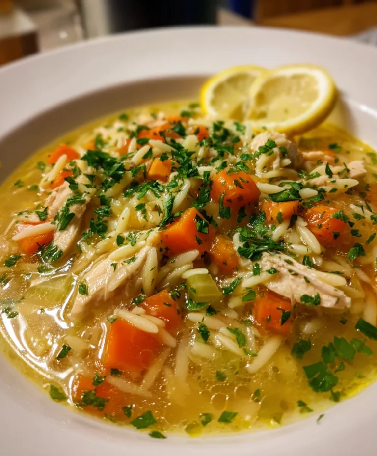 Lemon Chicken Orzo Soup – Bright, Cozy & Comfort in Every Spoonful