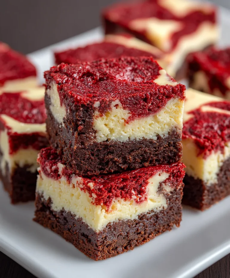 Red Velvet Cheesecake Brownies – Fudgy, Creamy & Irresistibly Decadent