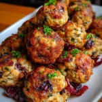 Festive Cranberry Turkey Stuffing Balls – Savory, Cozy & Perfect for the Holidays