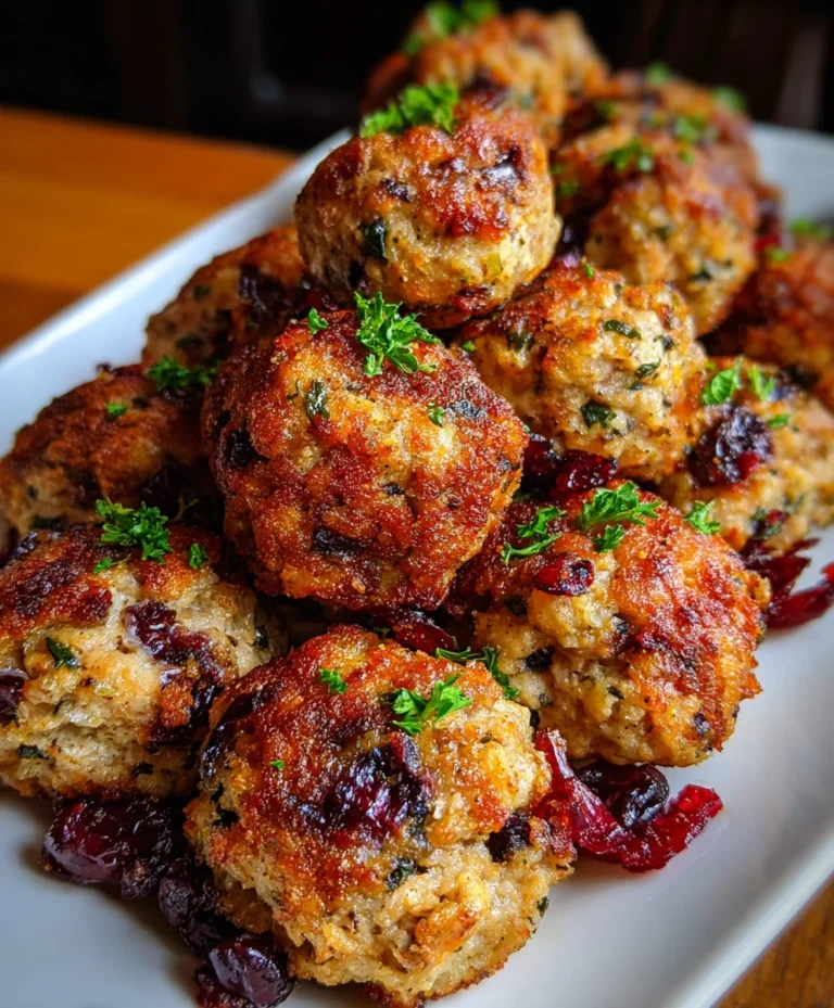 Festive Cranberry Turkey Stuffing Balls – Savory, Cozy & Perfect for the Holidays