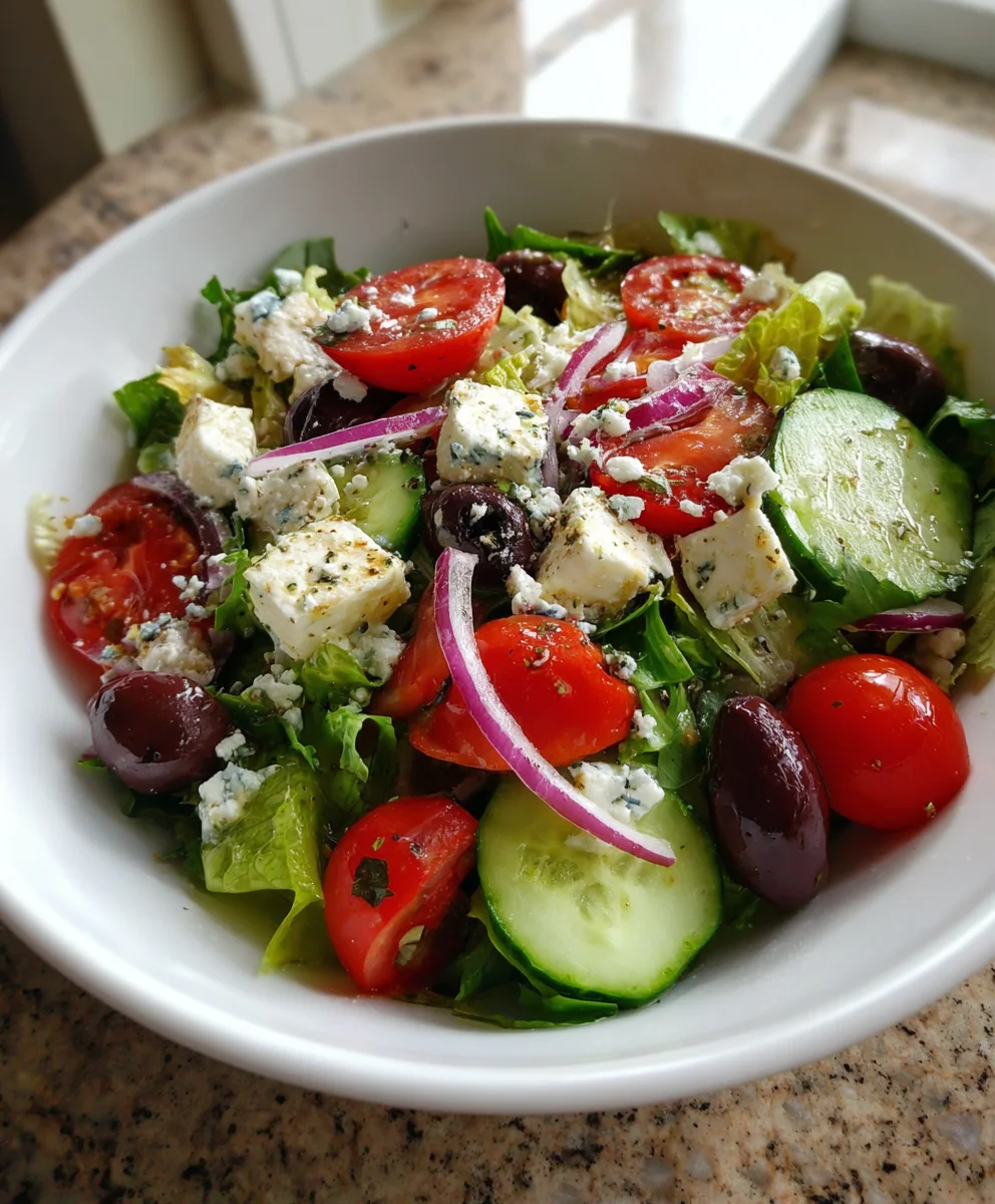 Mediterranean Green Salad Bowl – Fresh, Vibrant & Packed with Flavor!