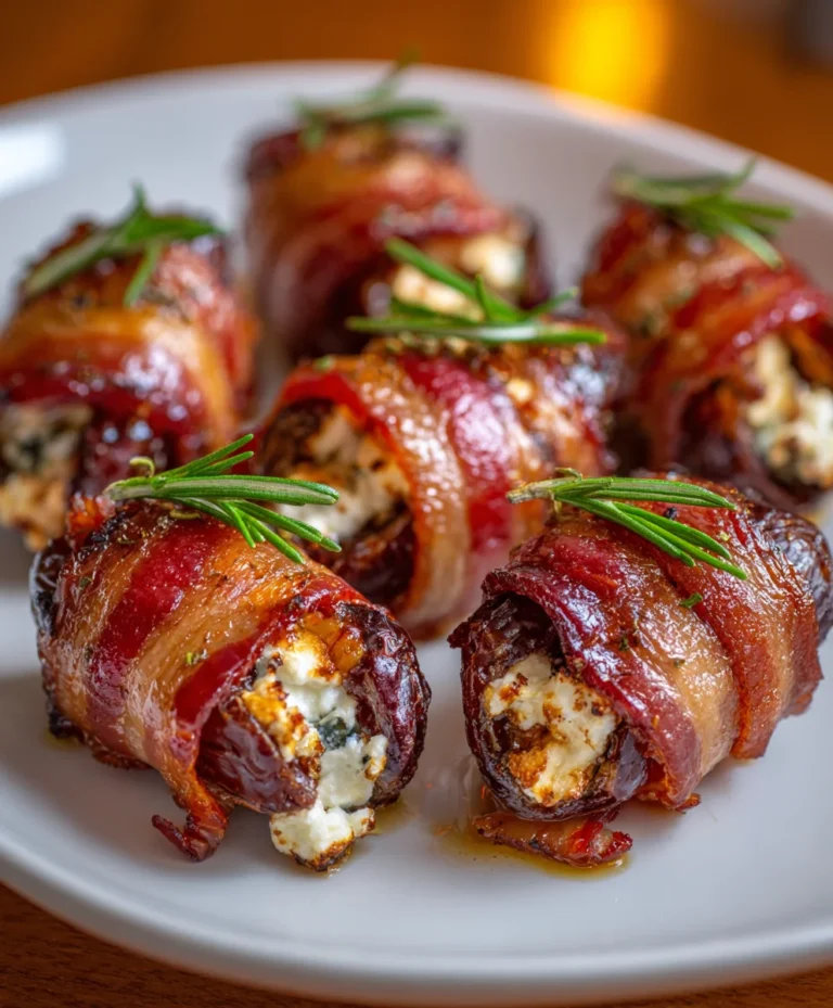 Bacon Wrapped Dates with Goat Cheese – Sweet, Savory & Irresistibly Elegant