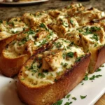 Chicken Alfredo Garlic Bread – Cheesy, Creamy & Loaded with Irresistible Flavor!