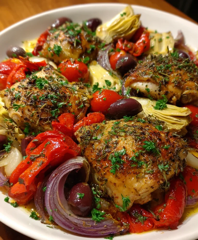 One-Pan Mediterranean Chicken with Olives & Artichokes – Bold, Juicy & Bursting with Fresh Flavor