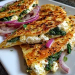 Mediterranean Quesadillas with Spinach Feta – Crispy, Cheesy & Packed with Fresh Flavor!