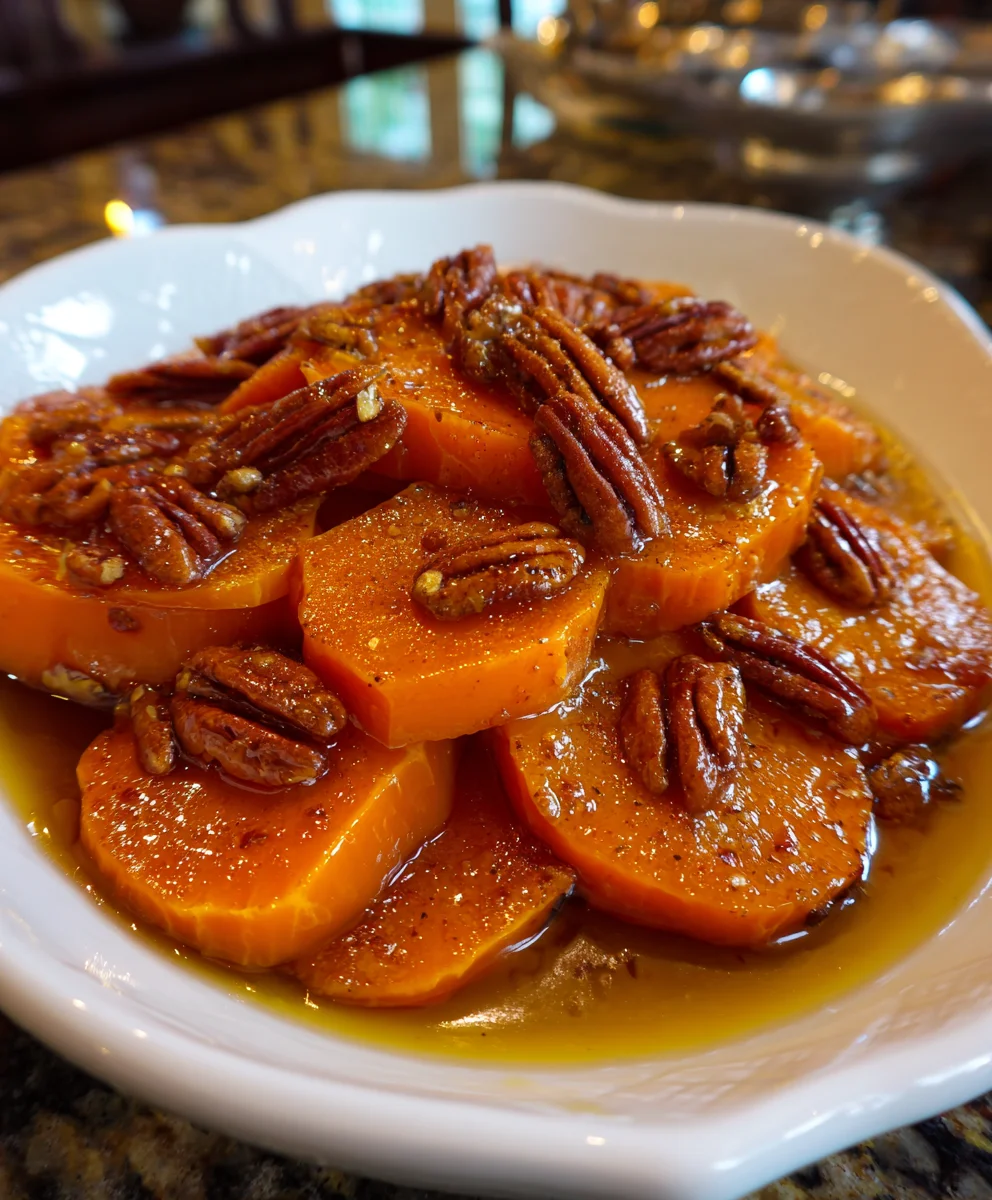 Candied Yams with Toasted Pecans – Sweet, Buttery & Perfectly Crunchy