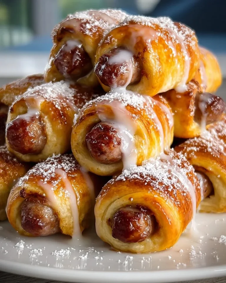 Breakfast pigs in cinnamon rolls, a fun twist on a classic dish.