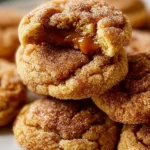 Plate of homemade brown sugar cinnamon cookies with a sprinkle of sugar
