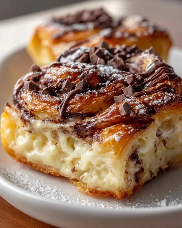 Chocolate Chunk Cream Cheese Danish Bake fresh out of the oven, warm and delicious.