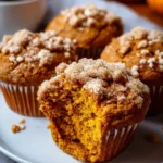 Delicious copycat Panera pumpkin muffins, moist and full of pumpkin spice flavor.