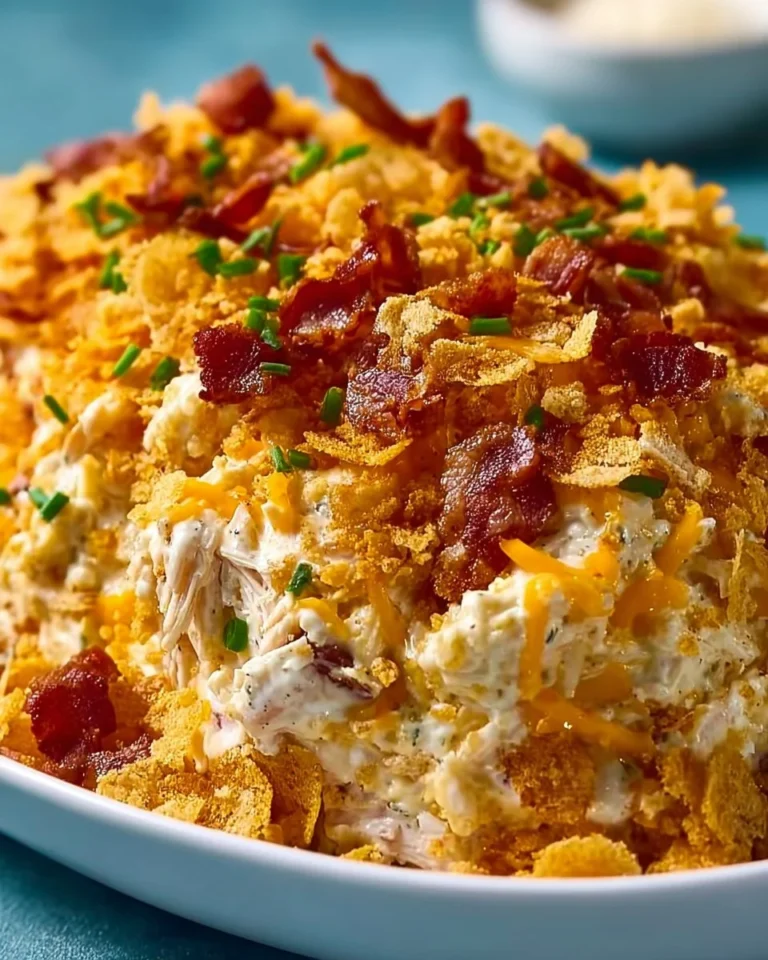Creamy Crack Chicken Casserole topped with herbs in a baking dish