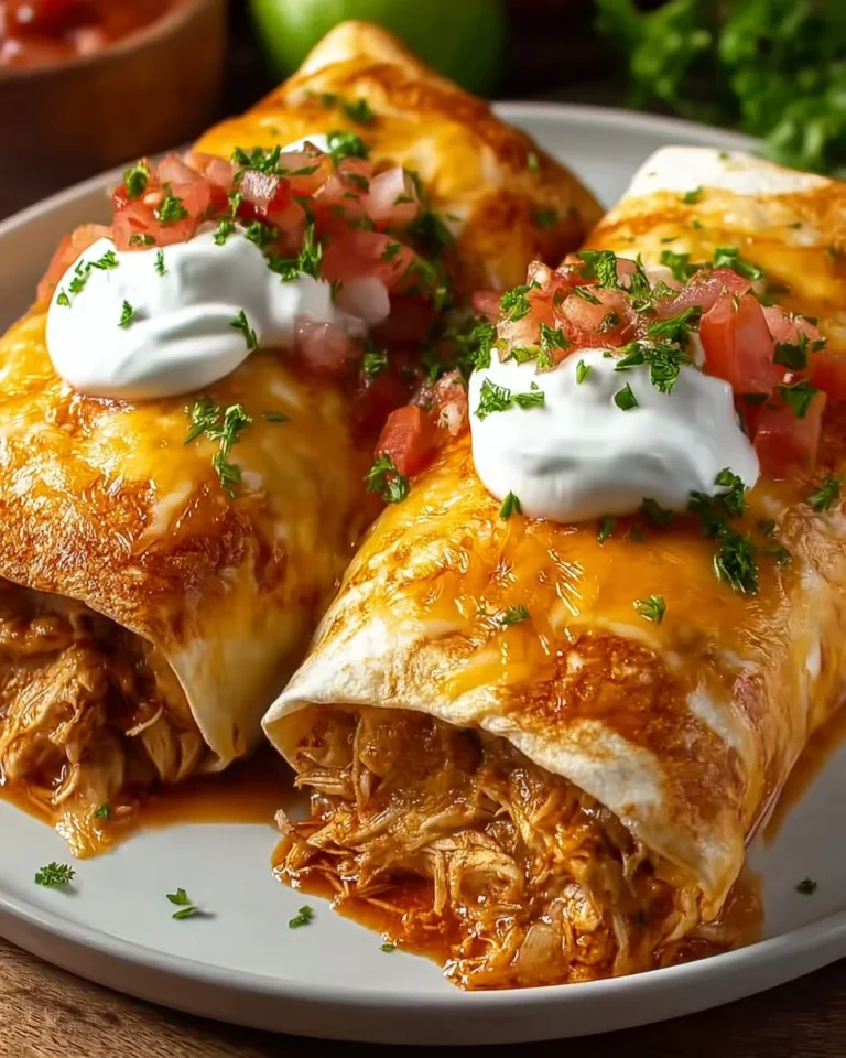 Golden crispy chicken chimichangas served with guacamole and salsa