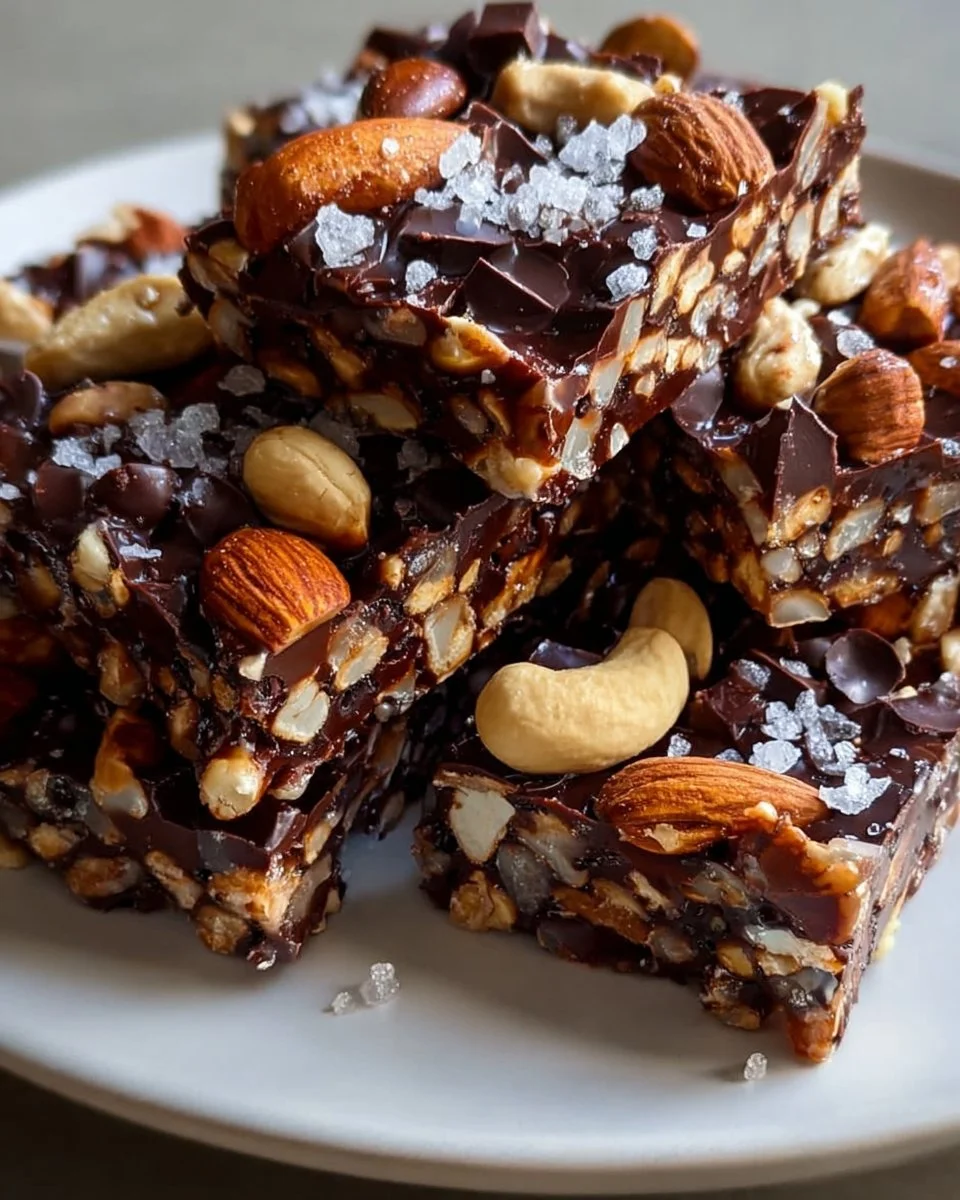 Dark chocolate nut bars made with premium dark chocolate and mixed nuts