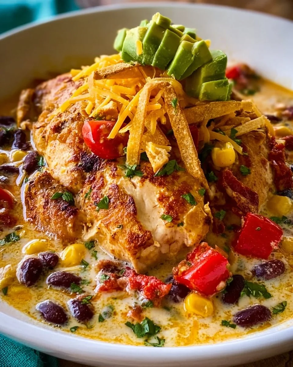 Delicious slow cooker chicken dinner ready to serve with vegetables.