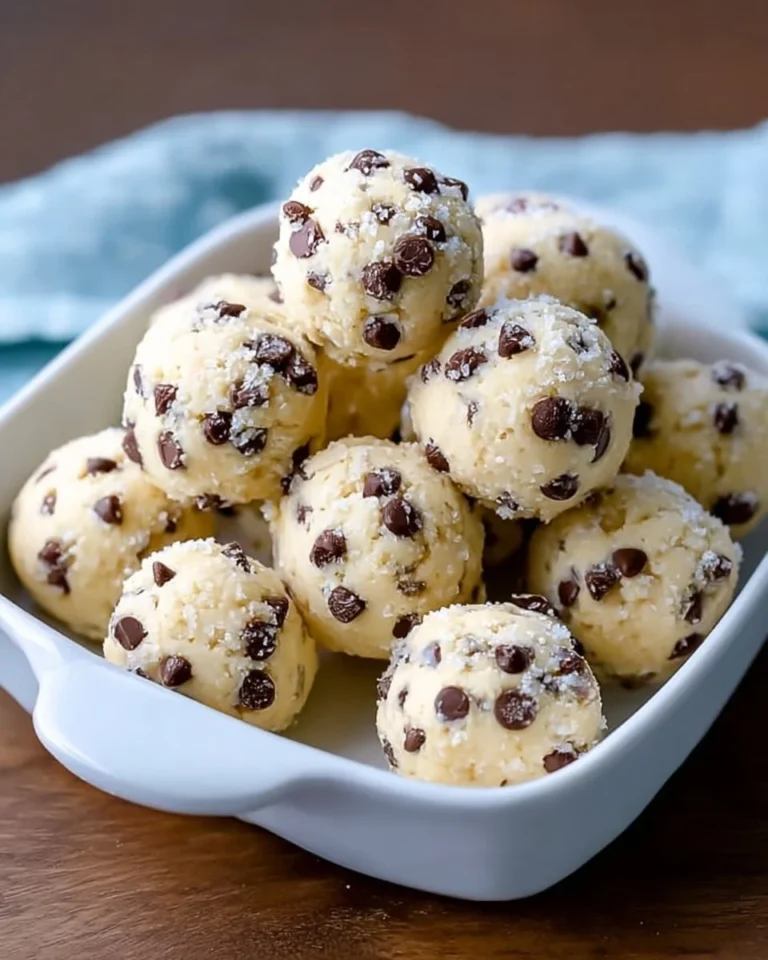 Gluten-free cottage cheese cookie dough bites on a wooden table