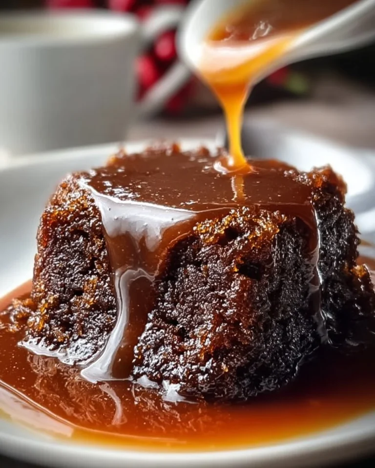 Gordon Ramsay's delicious sticky toffee pudding served on a plate.
