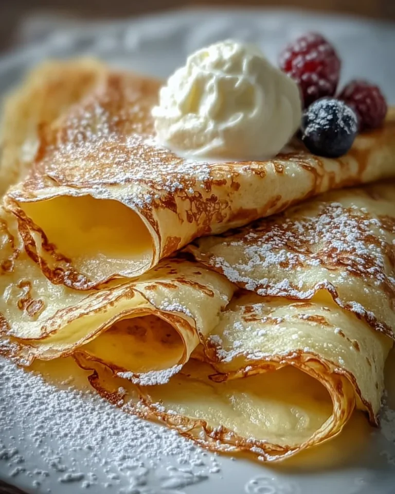 A stack of homemade crepes ready to be filled with sweet or savory ingredients.