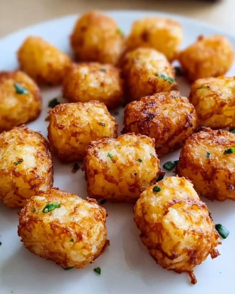 Crispy homemade potato tots fresh out of the oven