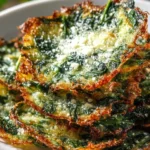 Keto Spinach Parmesan Crisps served on a plate