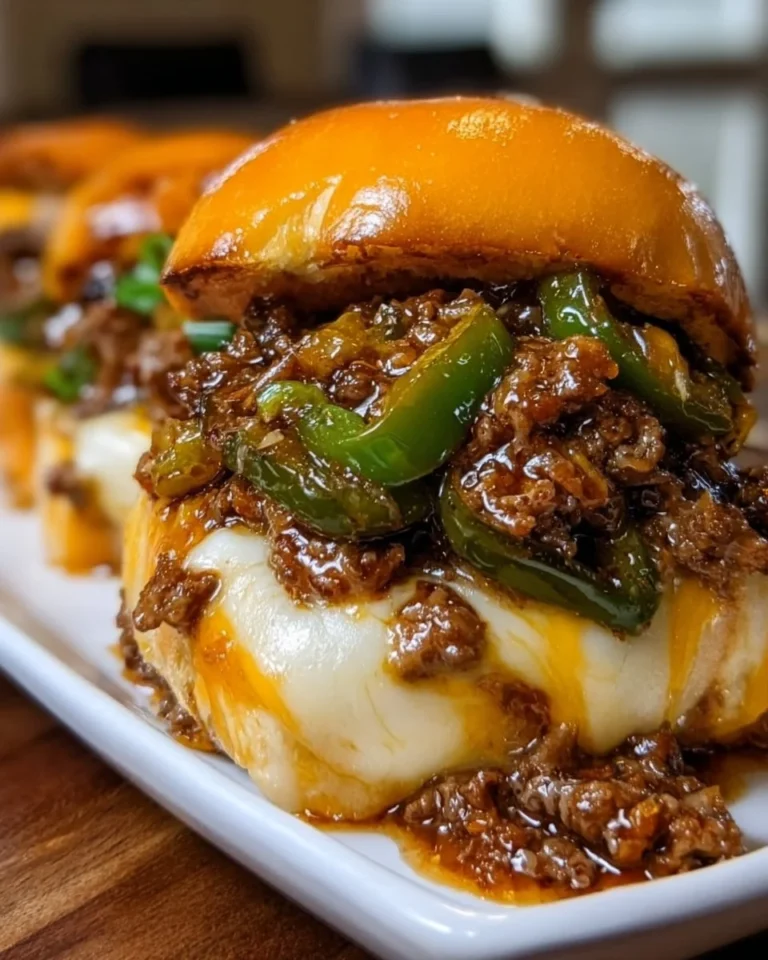 Delicious Loaded Peppers filled with savory beef and served with brioche melts.