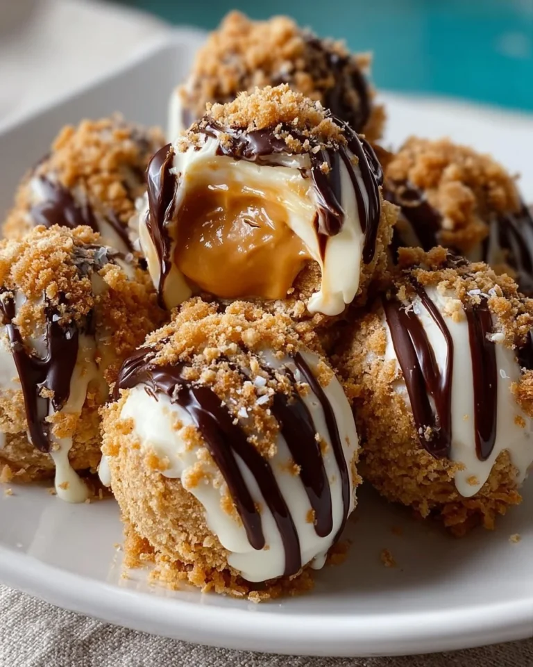 Delicious no-bake peanut butter cheesecake balls served on a plate