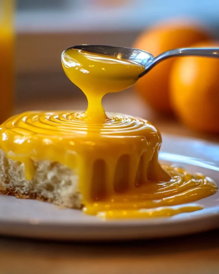 Freshly made orange curd in a glass jar with orange slices.
