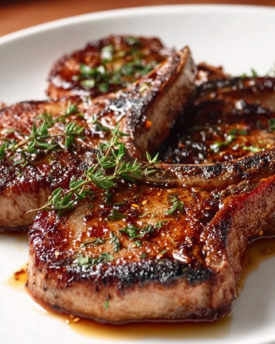 Pan Seared Honey Beef Chops