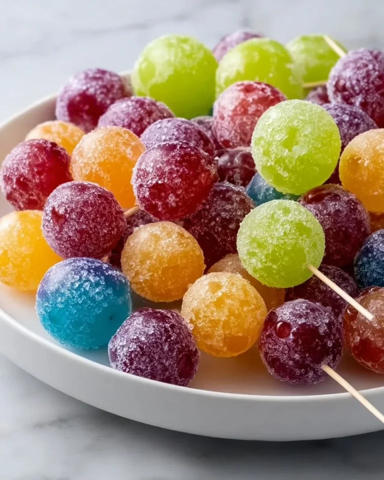 Rainbow Candied Grapes in a vibrant display, perfect for snacks and desserts.