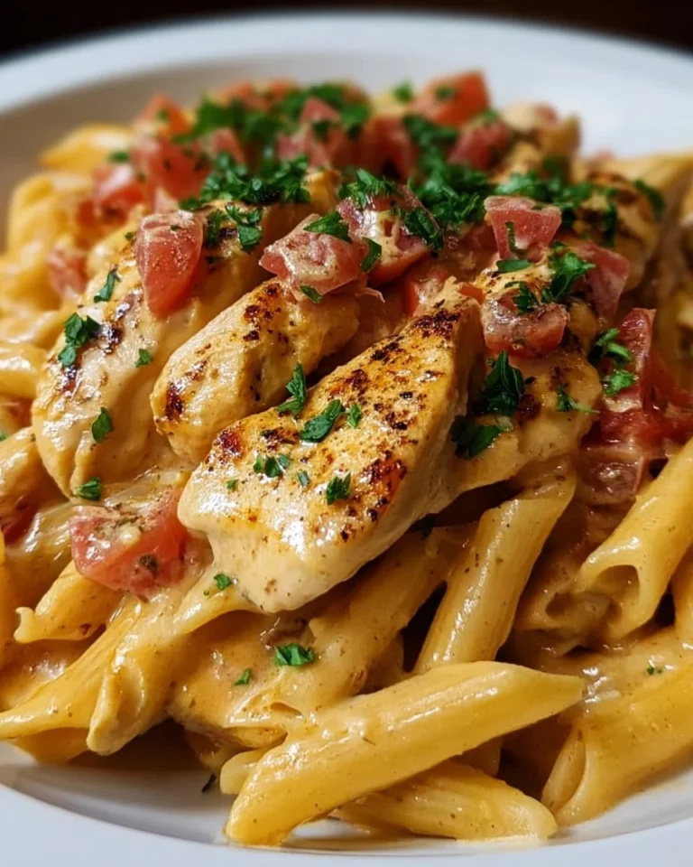 Slow cooker cheesy chicken penne dish with melted cheese and pasta