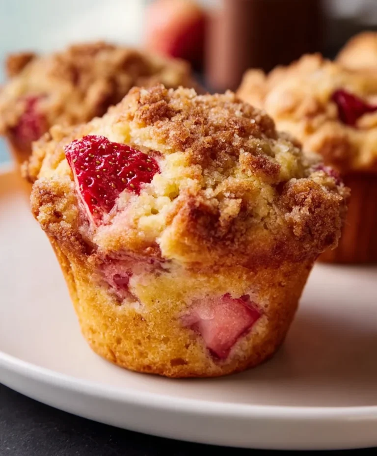 Strawberry Rhubarb Muffins – Sweet, Tangy & Perfectly Fluffy