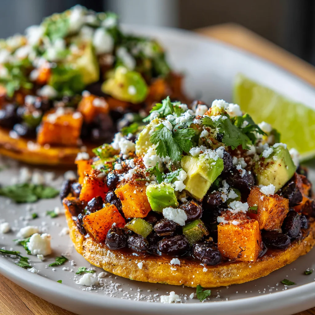 Black Bean Sweet Potato Tostadas – Bold, Colorful & Packed with Flavor