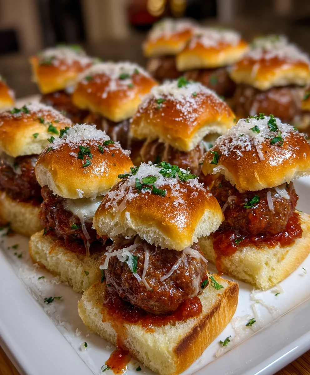 Meatball Parmesan Sliders on Hawaiian Rolls – Cheesy, Savory & Perfectly Irresistible