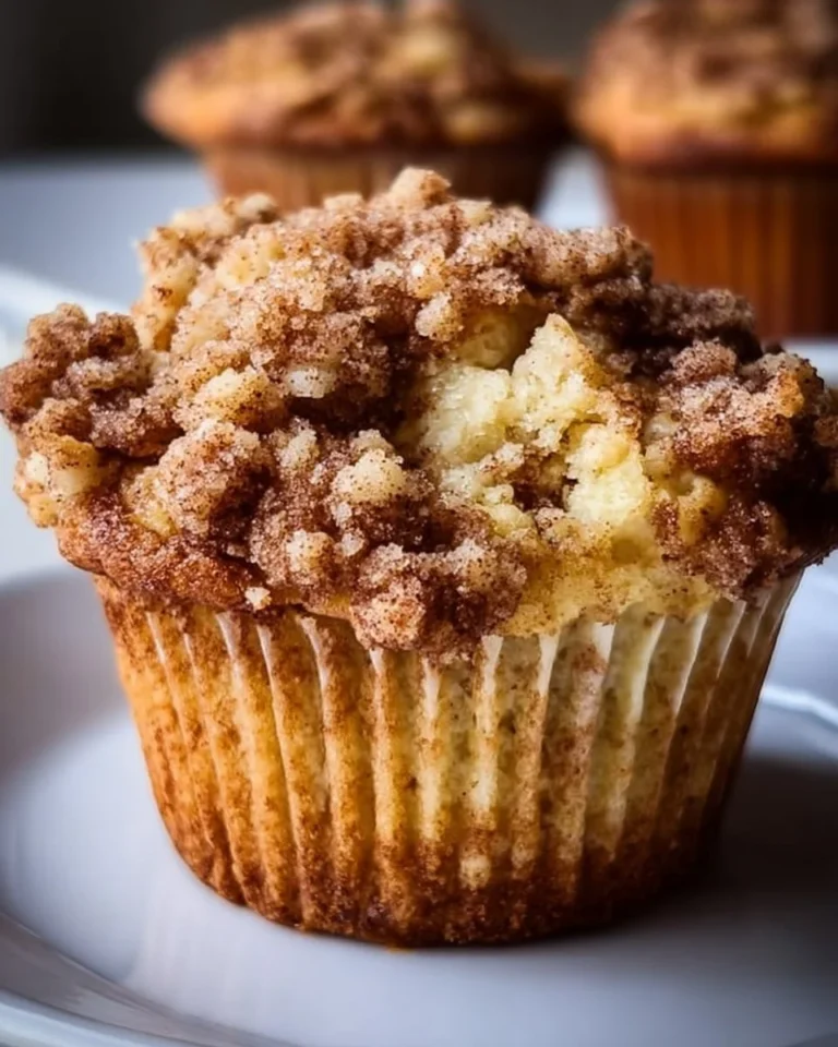 Delicious Apple Cinnamon Muffins with streusel topping on a plate